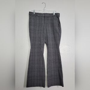 Old Navy Gray Plaid High Rise Pixie Flare Dress Pants